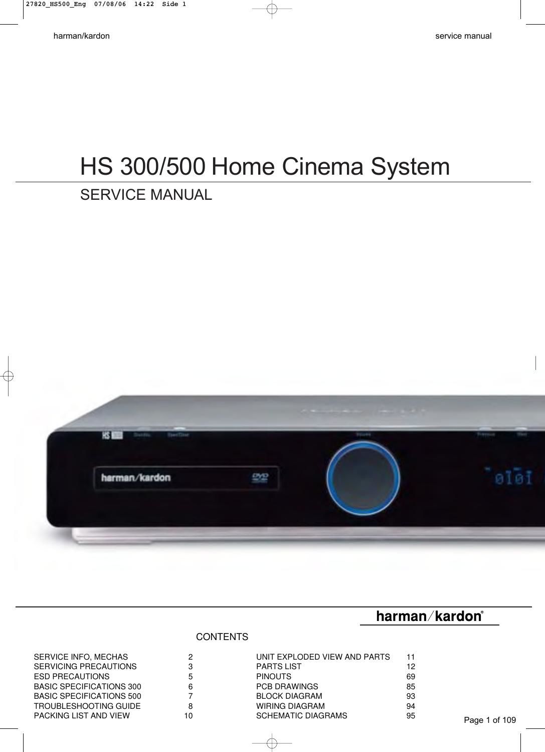 harman kardon hs 300 500 service manual