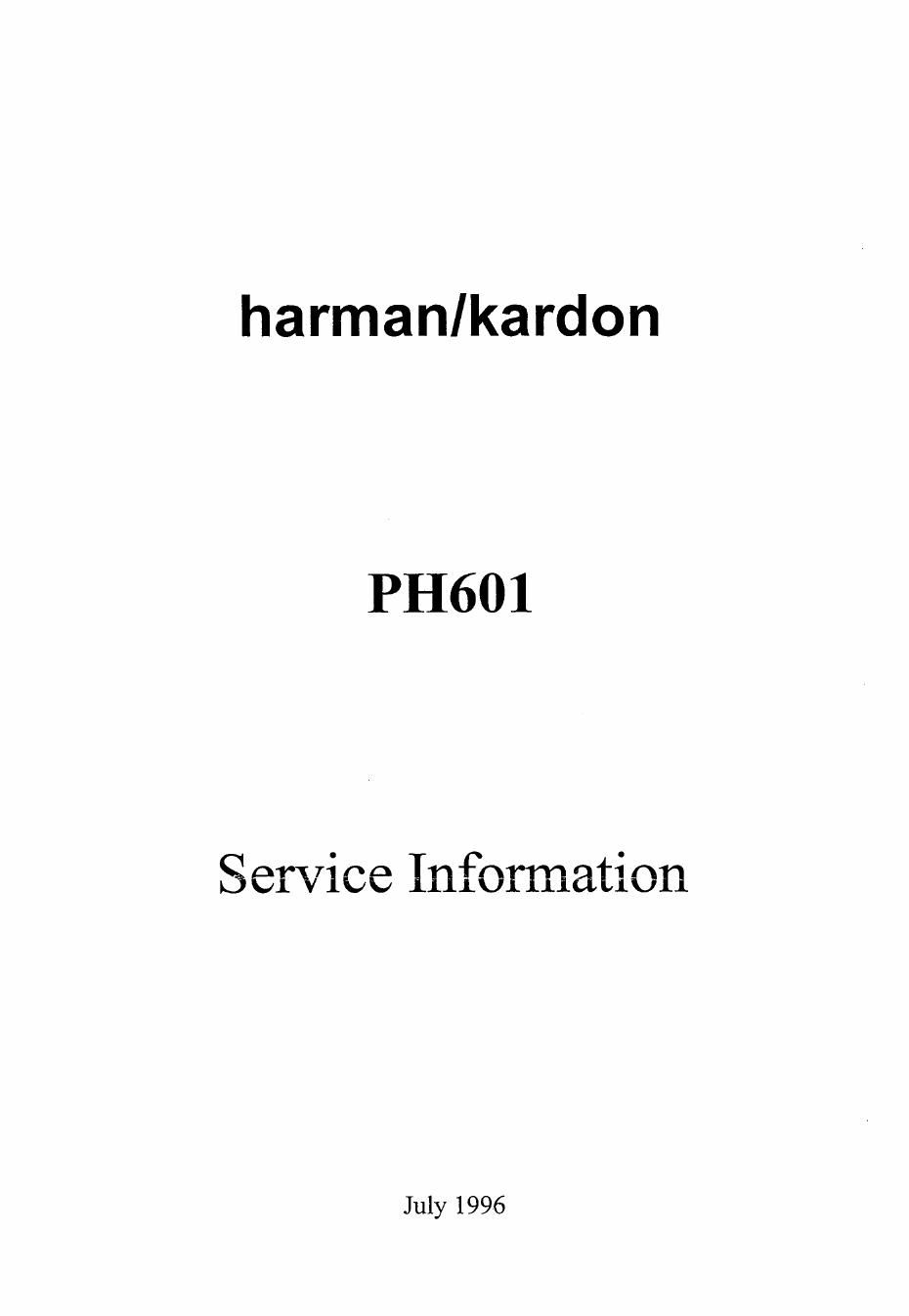 harman kardon ph 601 schematic