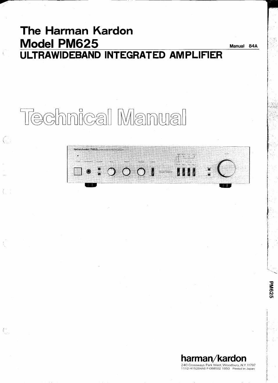 harman kardon pm 625 service manual