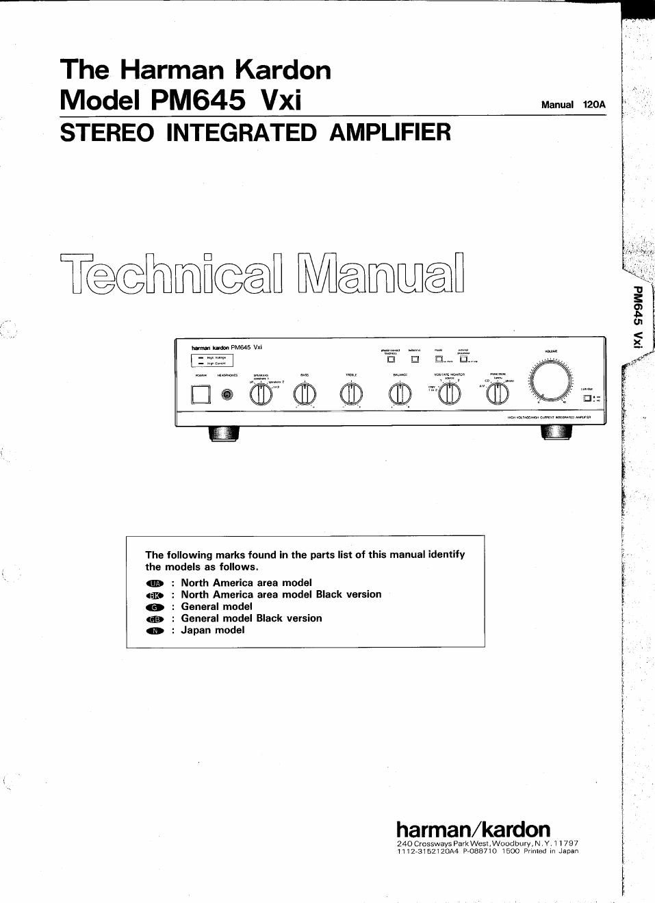 harman kardon pm 645 vxi service manual