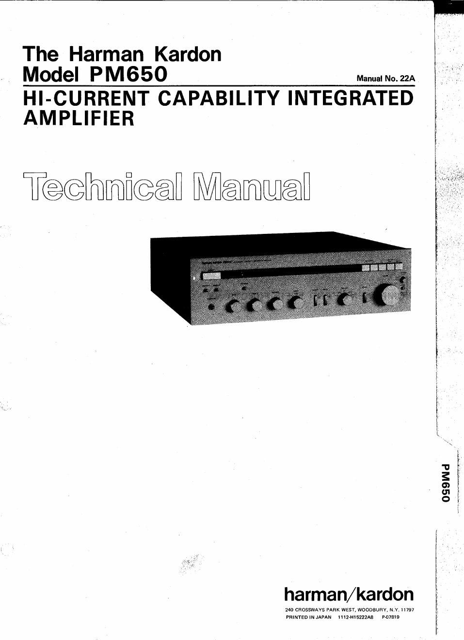 harman kardon pm 650 service manual