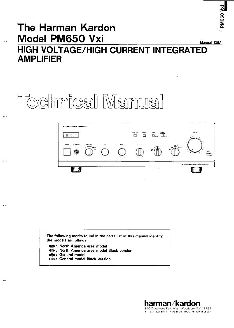 harman kardon pm 650 vxi service manual