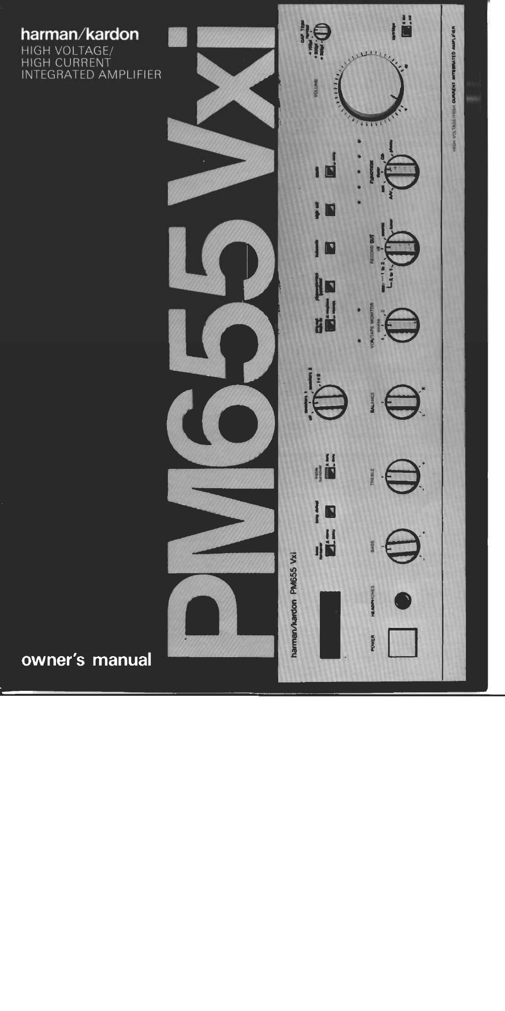 harman kardon pm 655 vxi owners manual