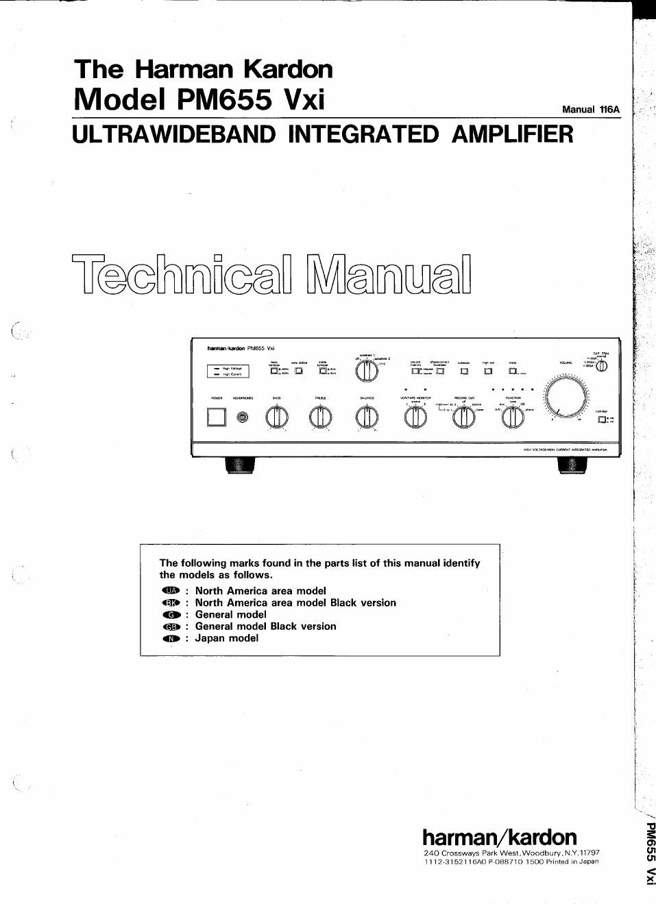 harman kardon pm 655 vxi service manual