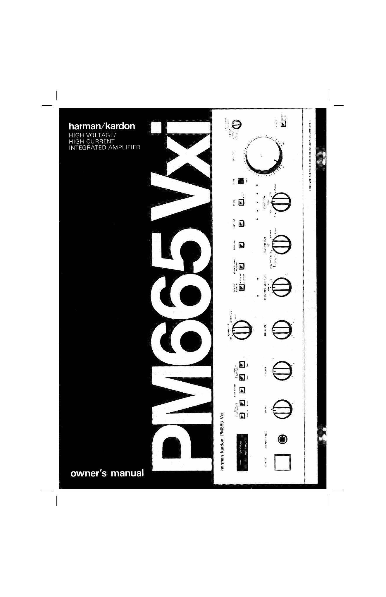 harman kardon pm 665 vxi owners manual