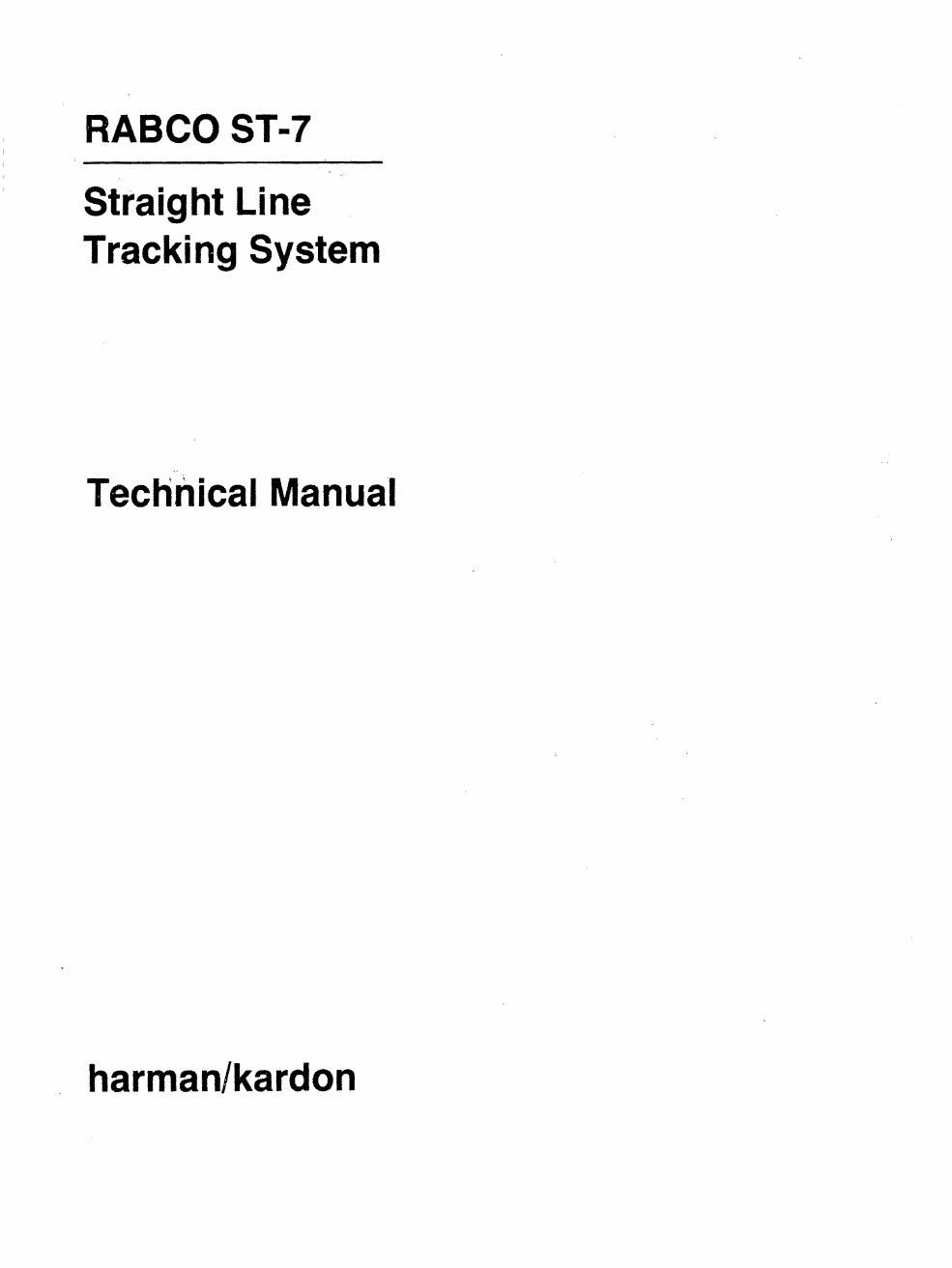 harman kardon rabco st 7 service manual