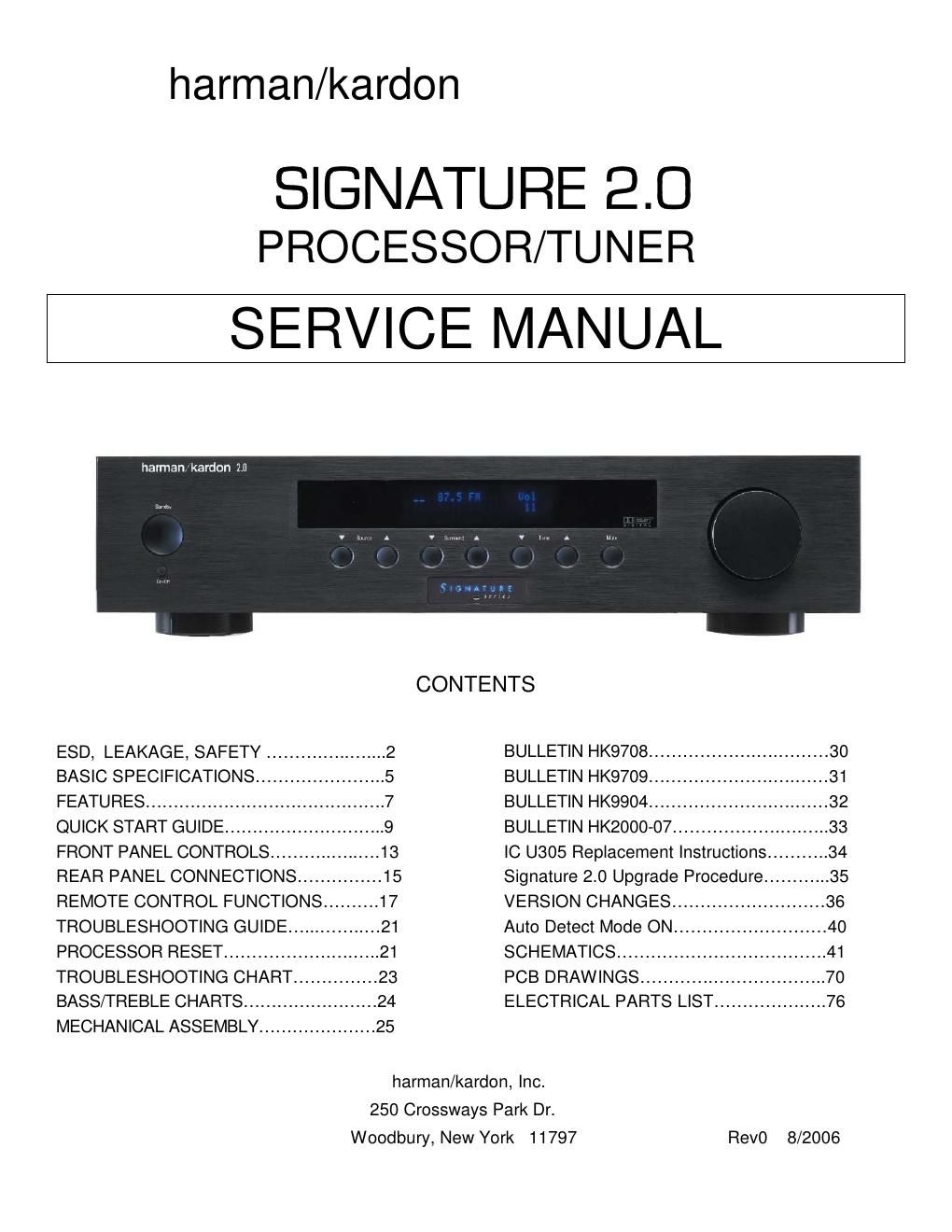 harman kardon signature 2 0 service manual
