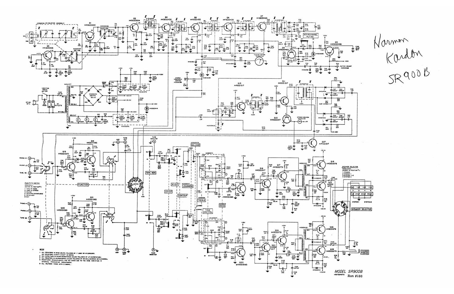 harman kardon sr 900 b schematic