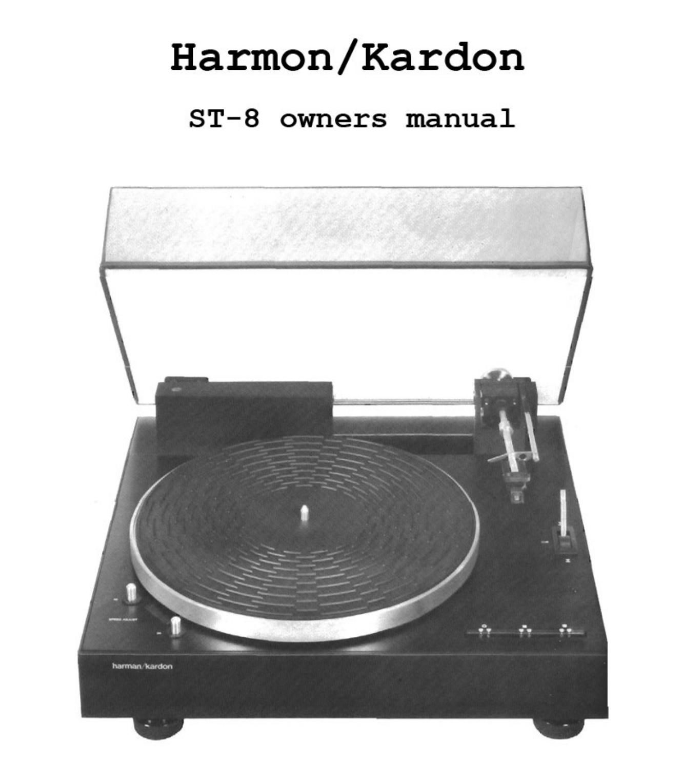 harman kardon st 8 owners manual