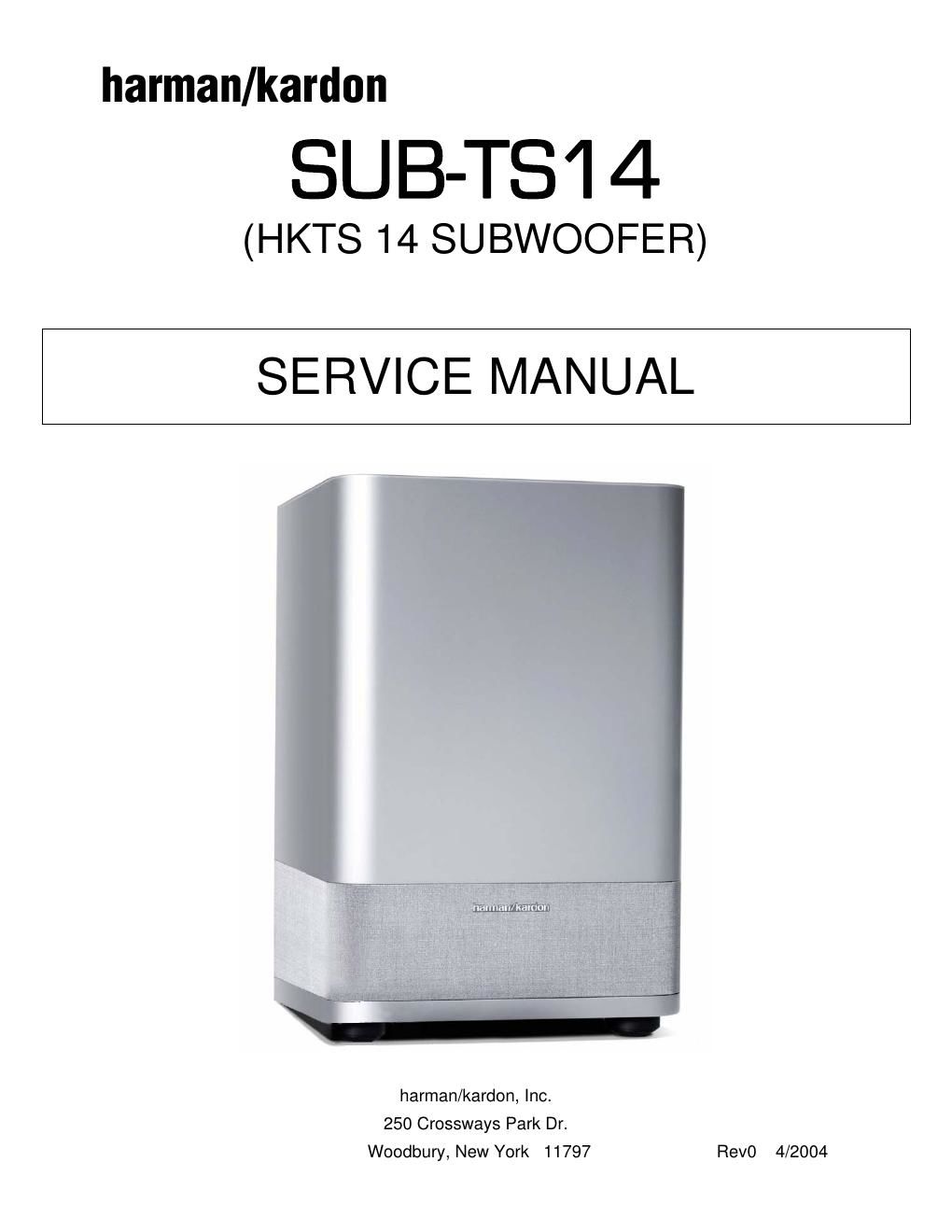 harman kardon sub ts 14 service manual