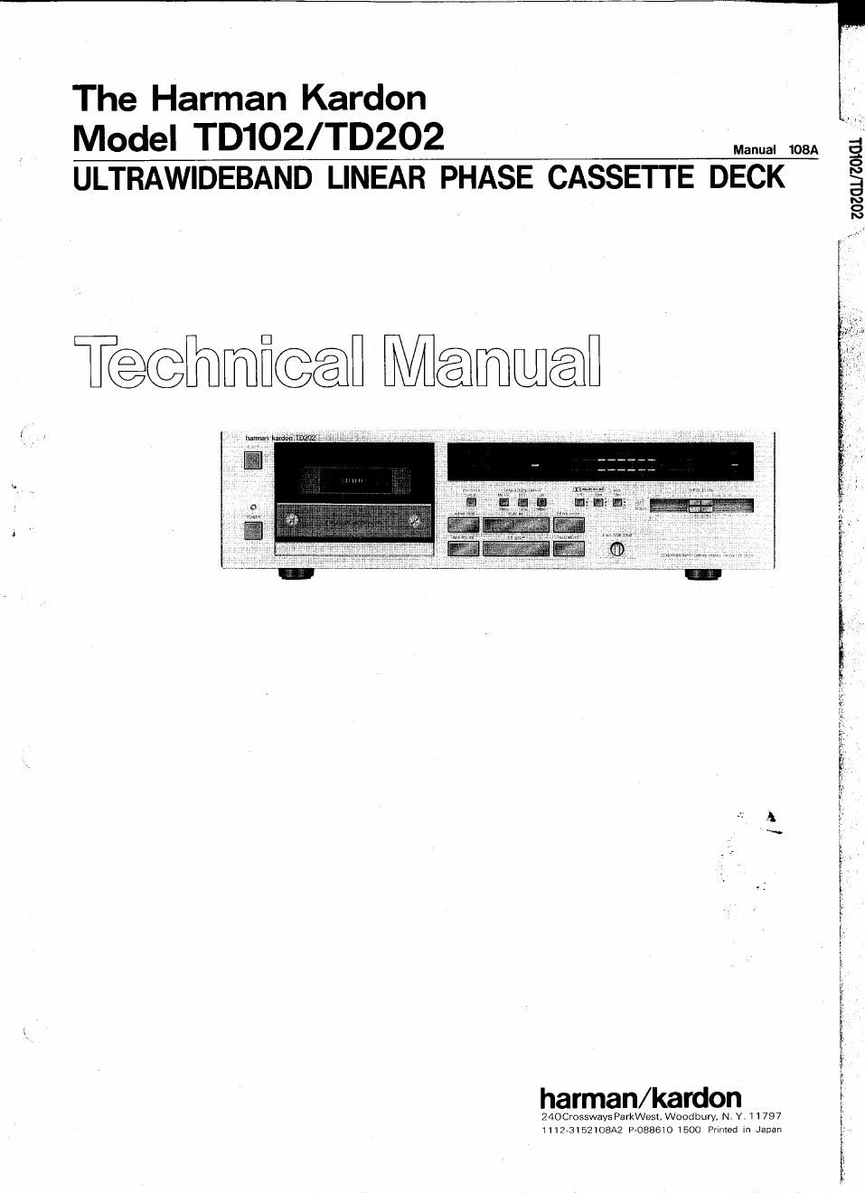 harman kardon td 102 202 service manual