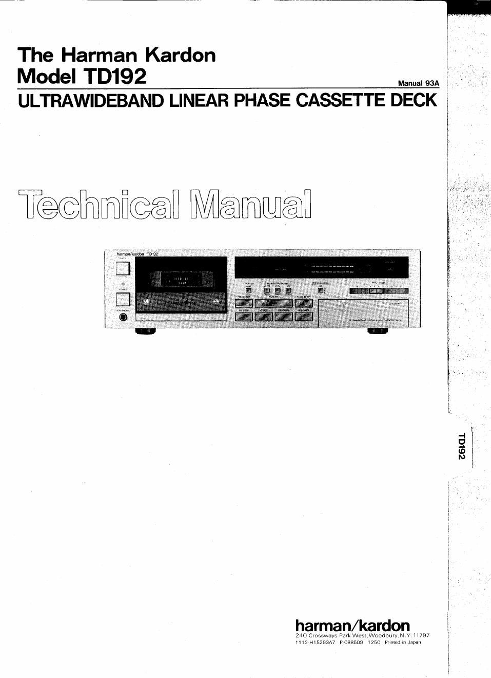 harman kardon td 192 service manual