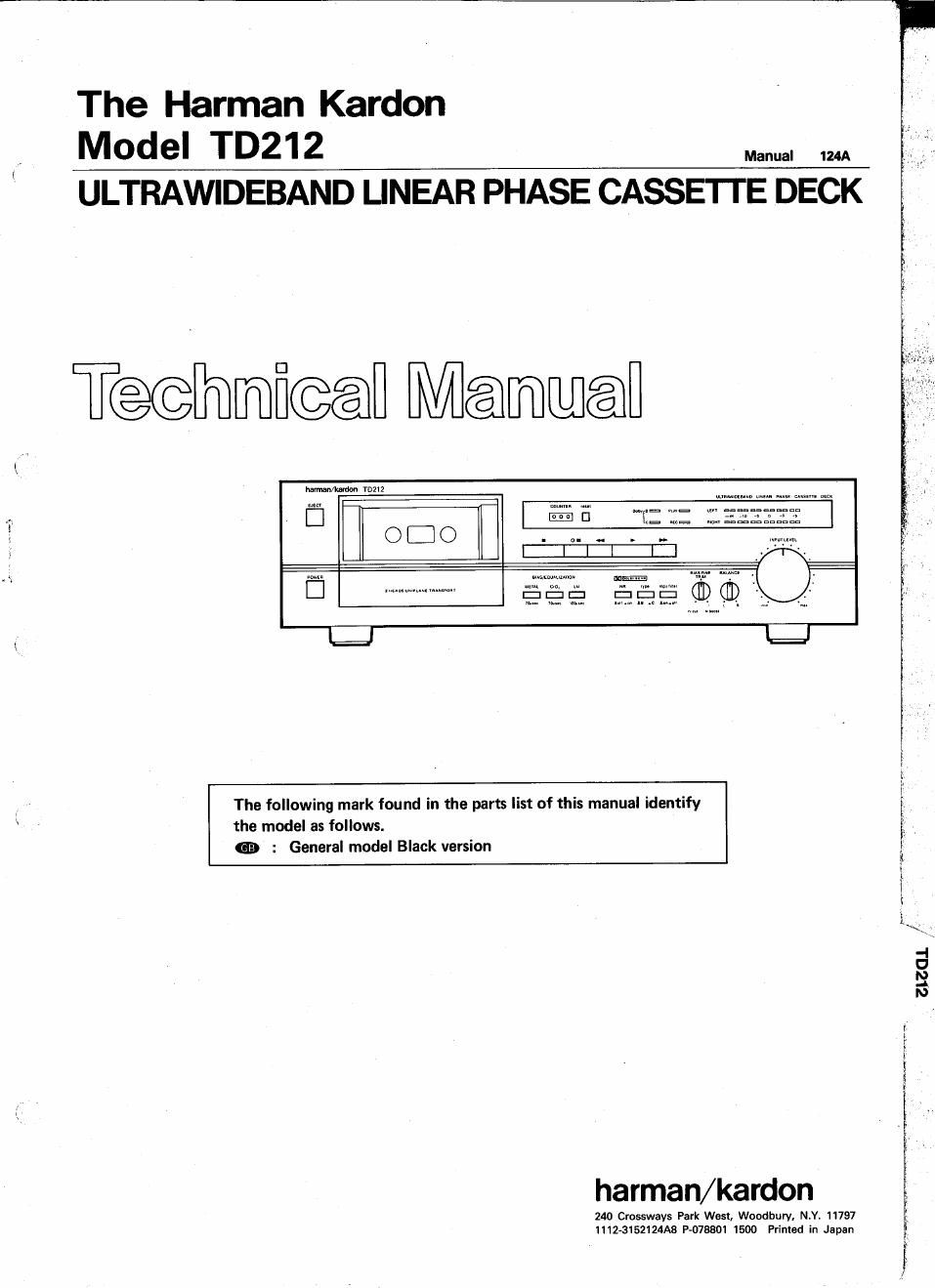 harman kardon td 212 service manual