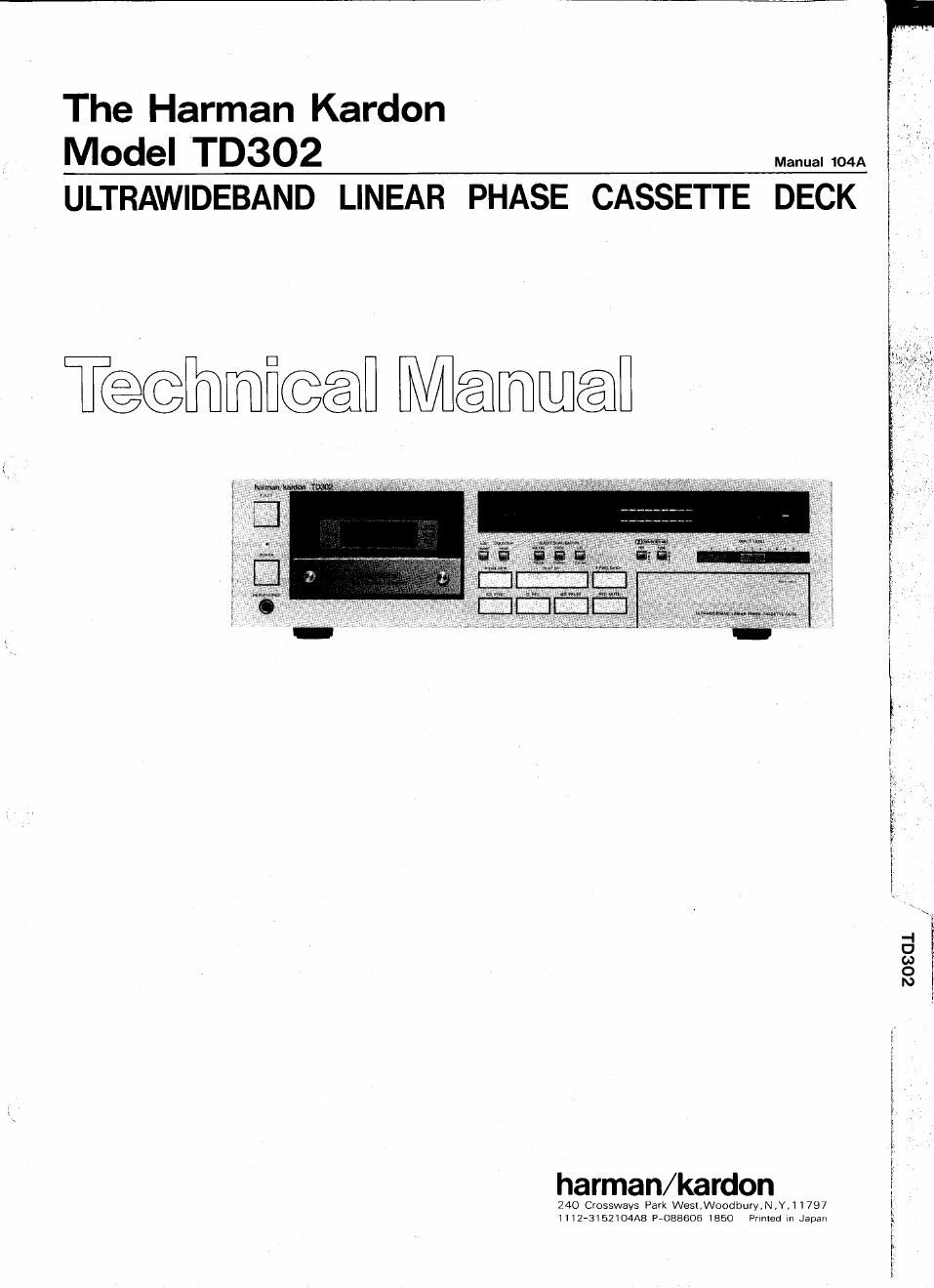 harman kardon td 302 service manual