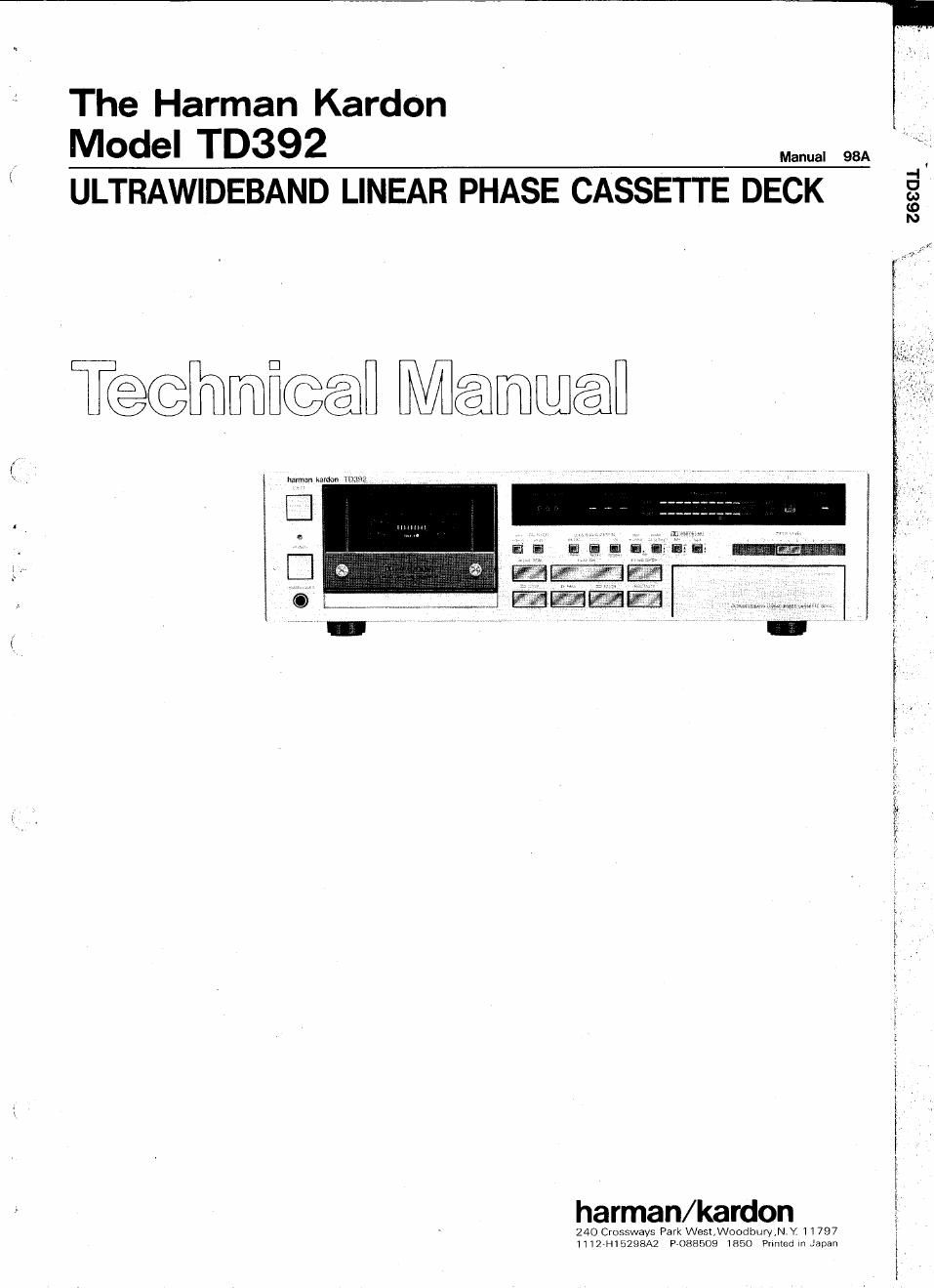 harman kardon td 392 service manual