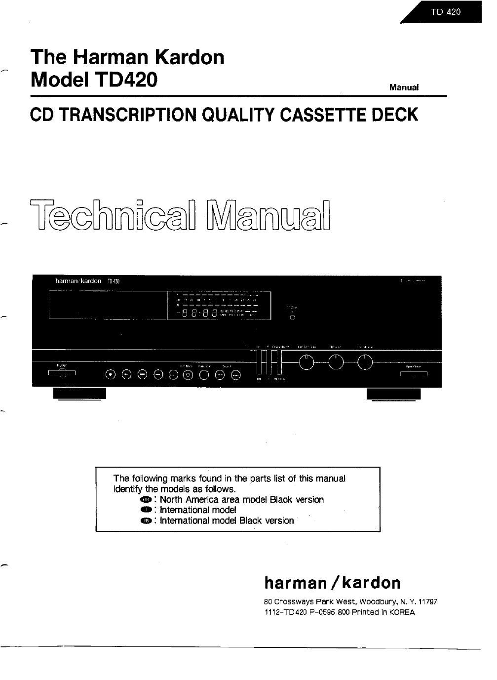 harman kardon td 420 service manual