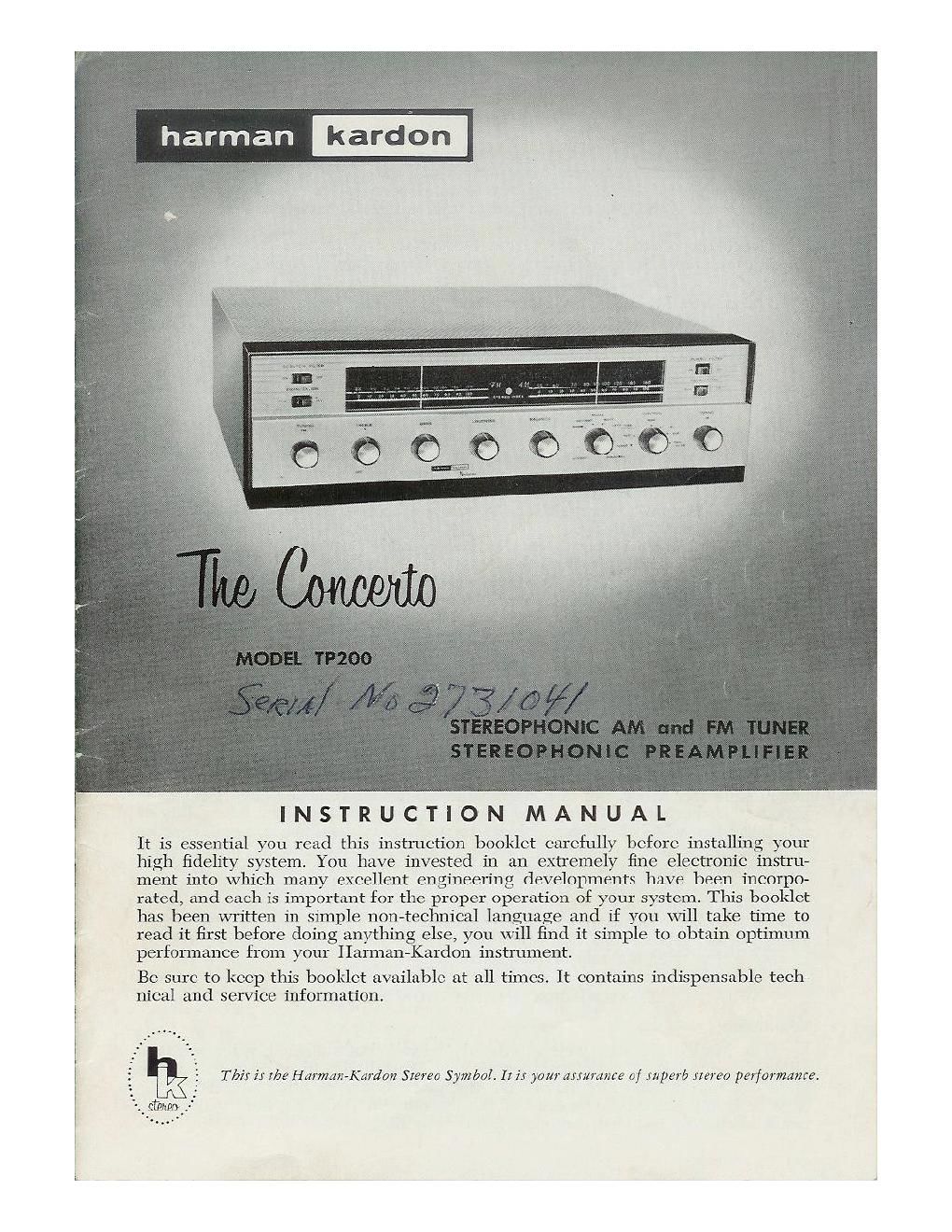 harman kardon tp 200 schematic