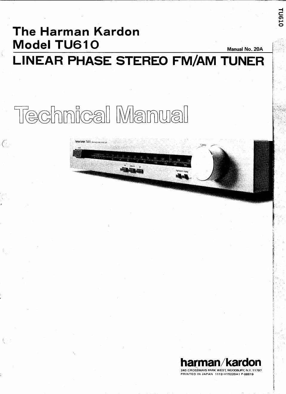 harman kardon tu 610 service manual