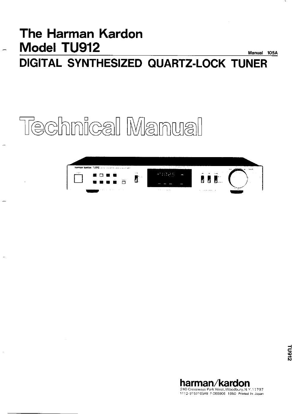 harman kardon tu 912 service manual