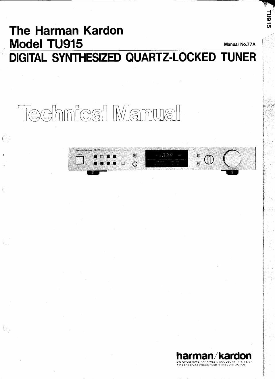 harman kardon tu 915 service manual