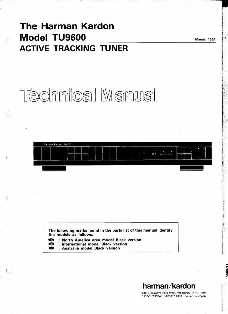 harman kardon tu 9600 service manual