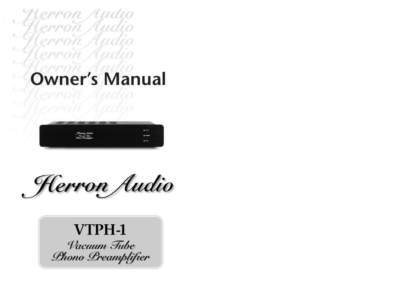 harman kardon vtph 1 owners manual