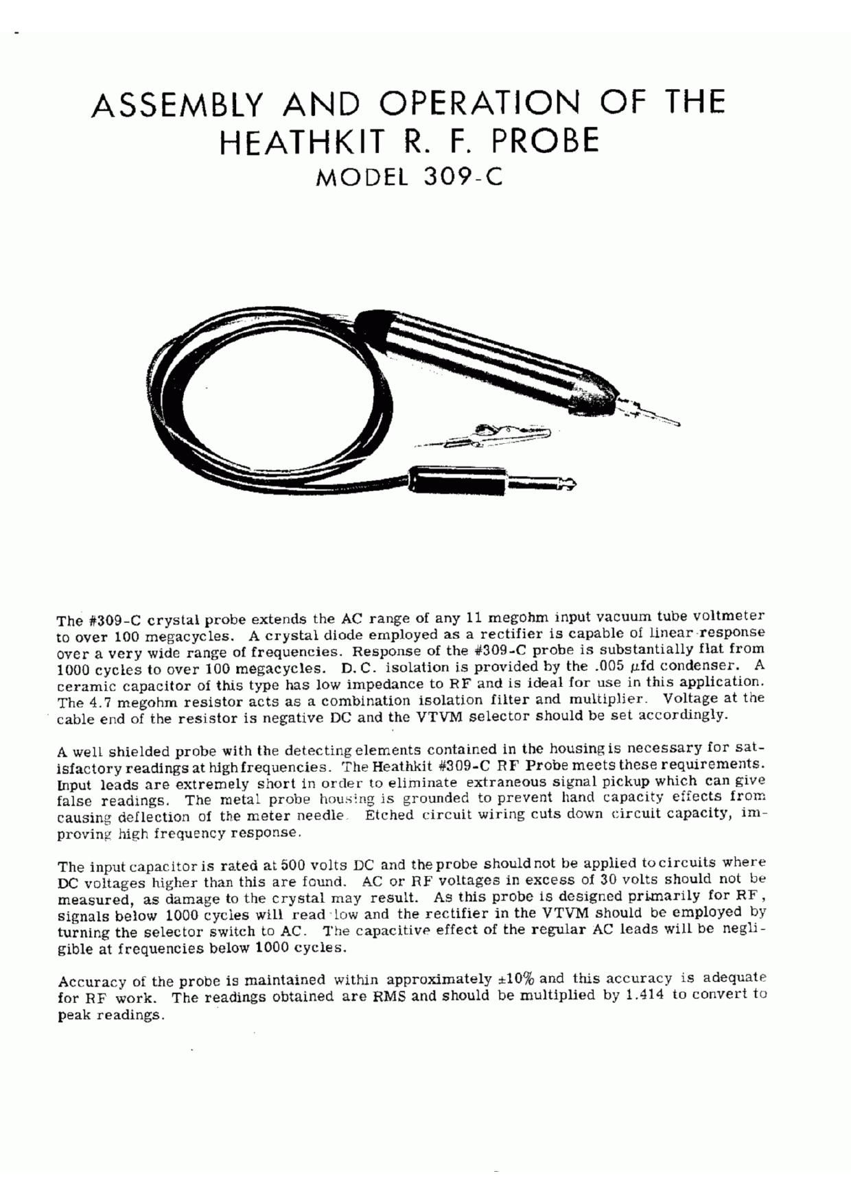 Heathkit 309 C Owners Manual