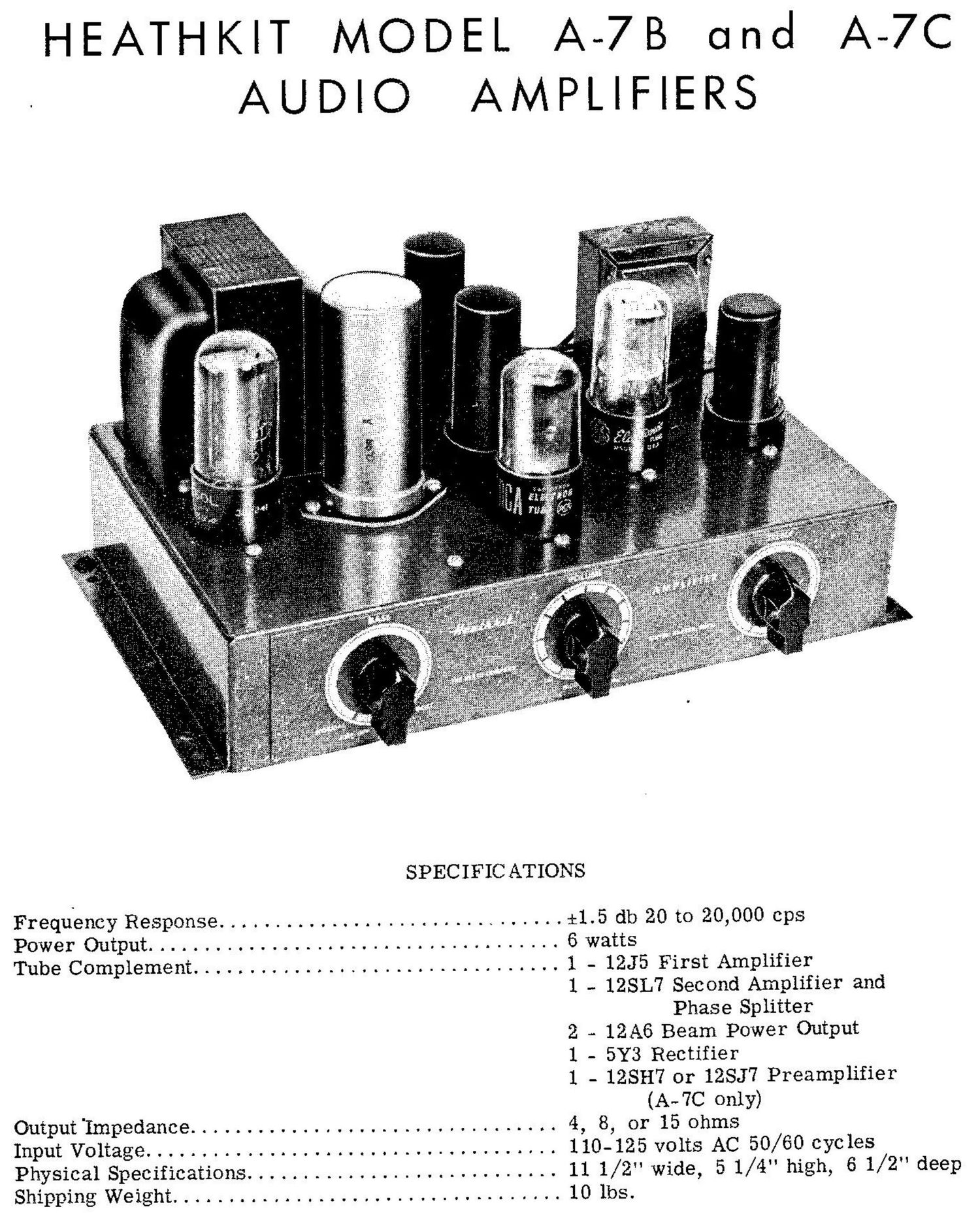 Heathkit A 7B Schematic