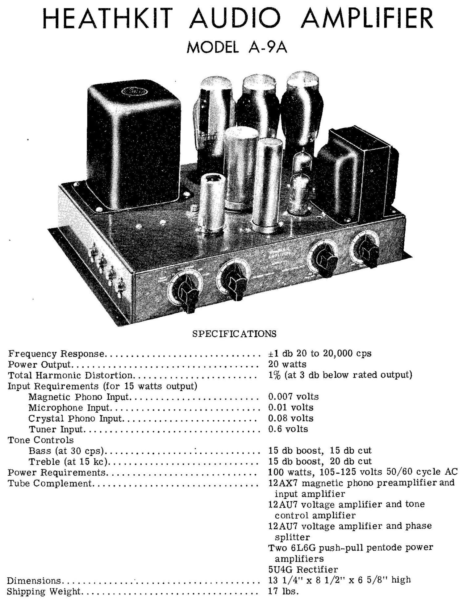 Heathkit A 9A Schematic