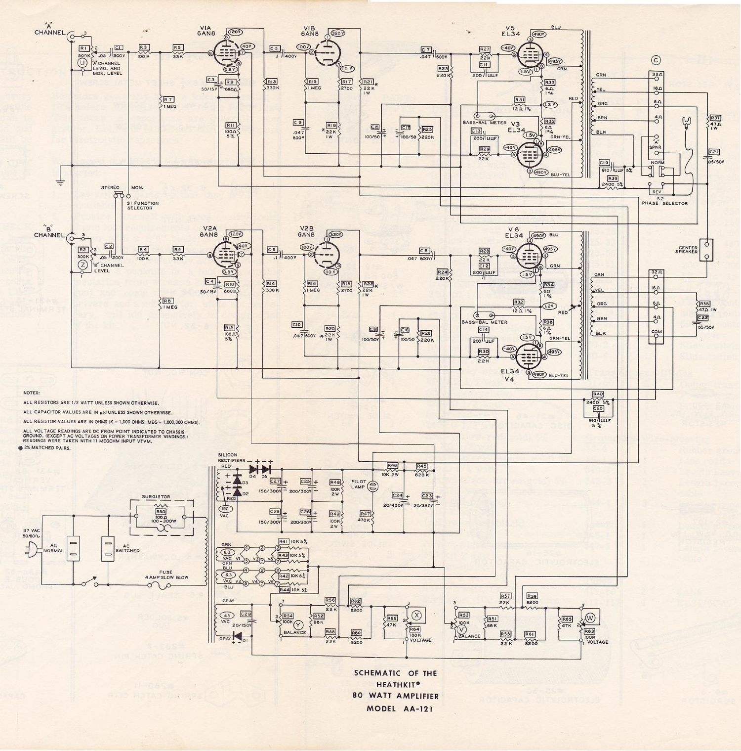 Heathkit AA 121 Schematic