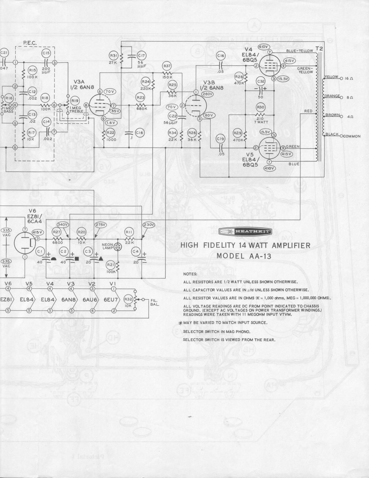 Heathkit AA 13 Schematic