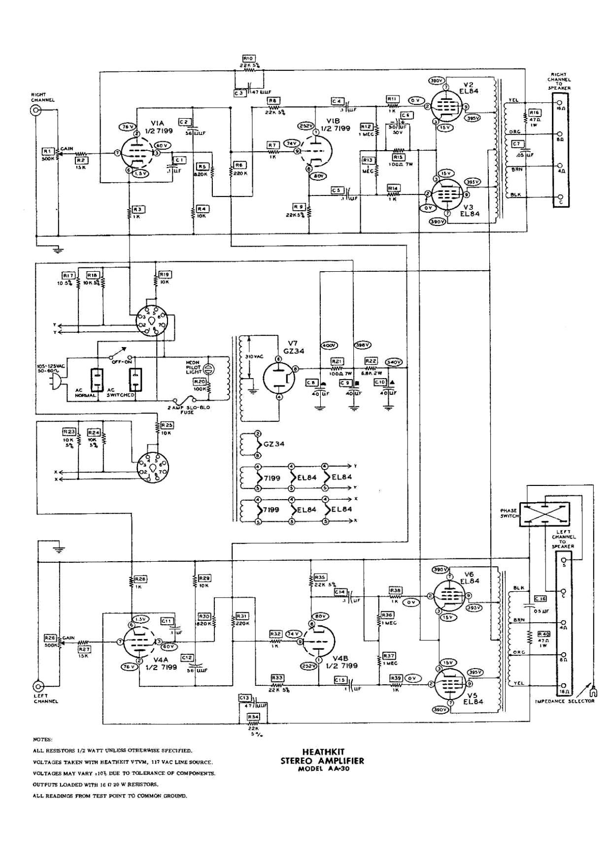 Heathkit AA 30 Schematic