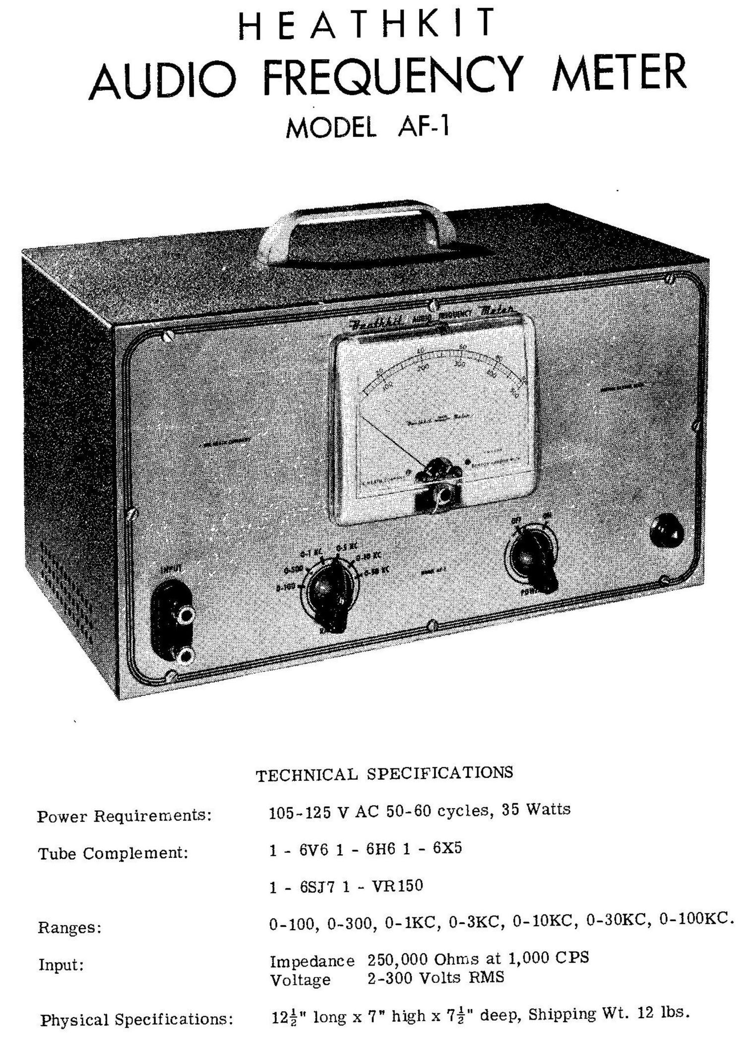 Heathkit AF 1 Schematic