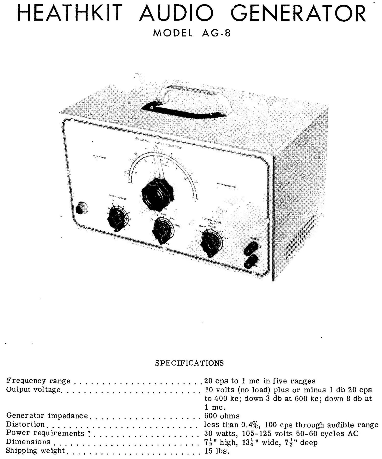 Heathkit AG 8 Schematic 2