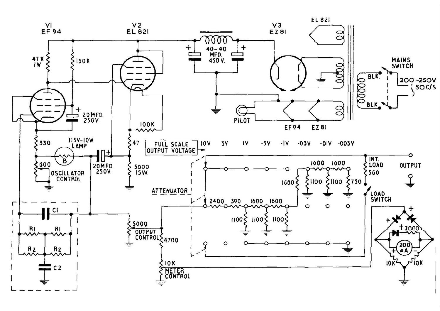 Heathkit AG 9U Schematic