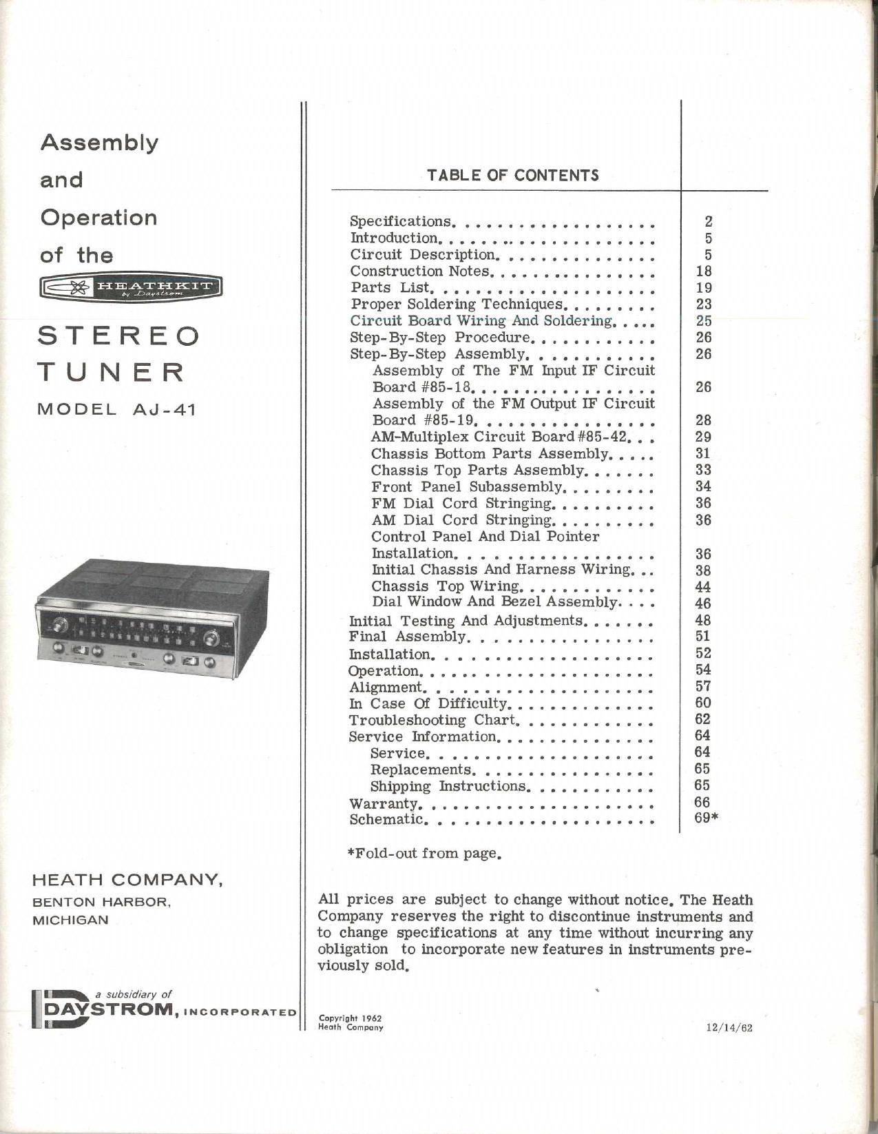 Heathkit AJ 41 Schematic