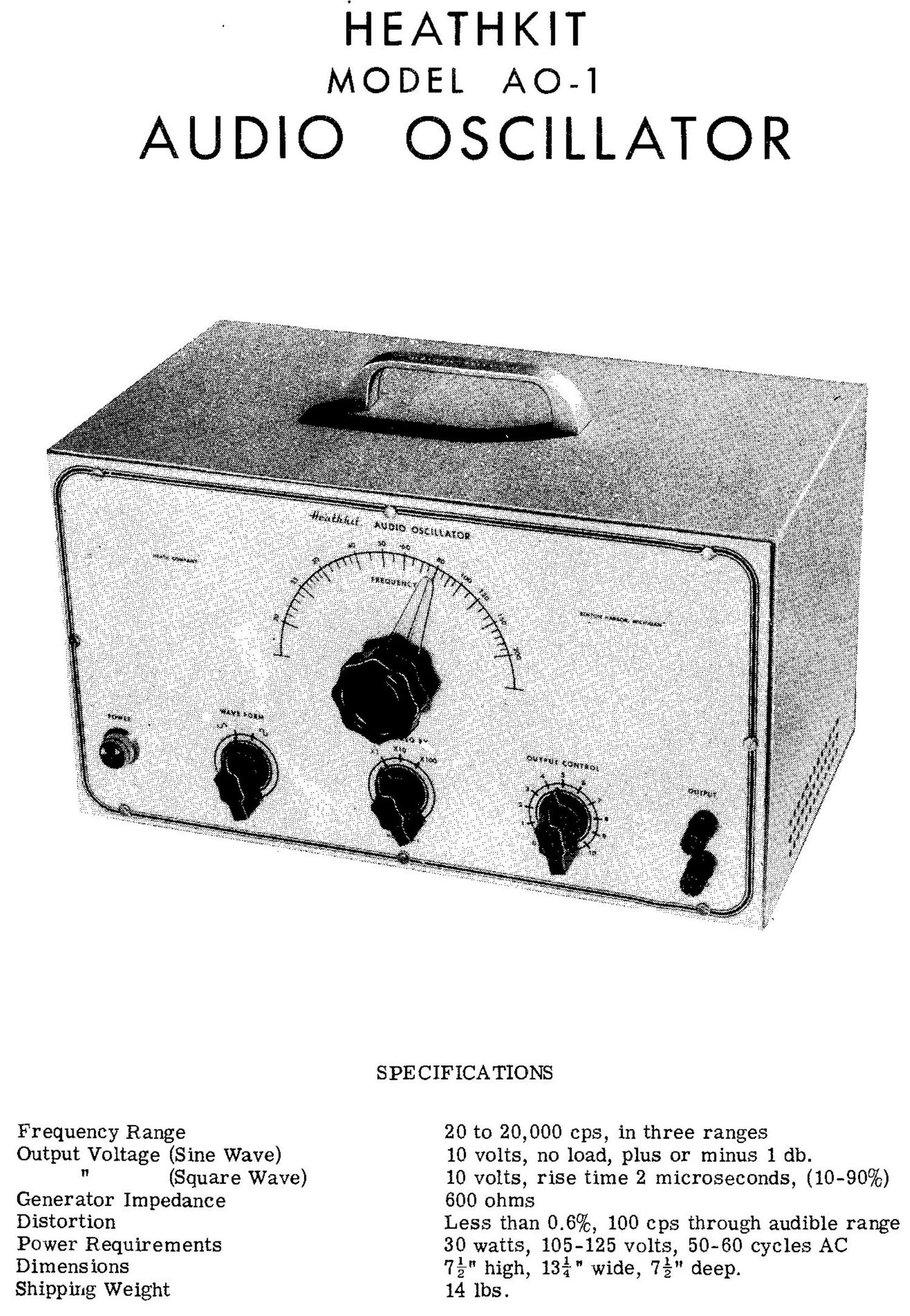 Heathkit AO 1 Schematic