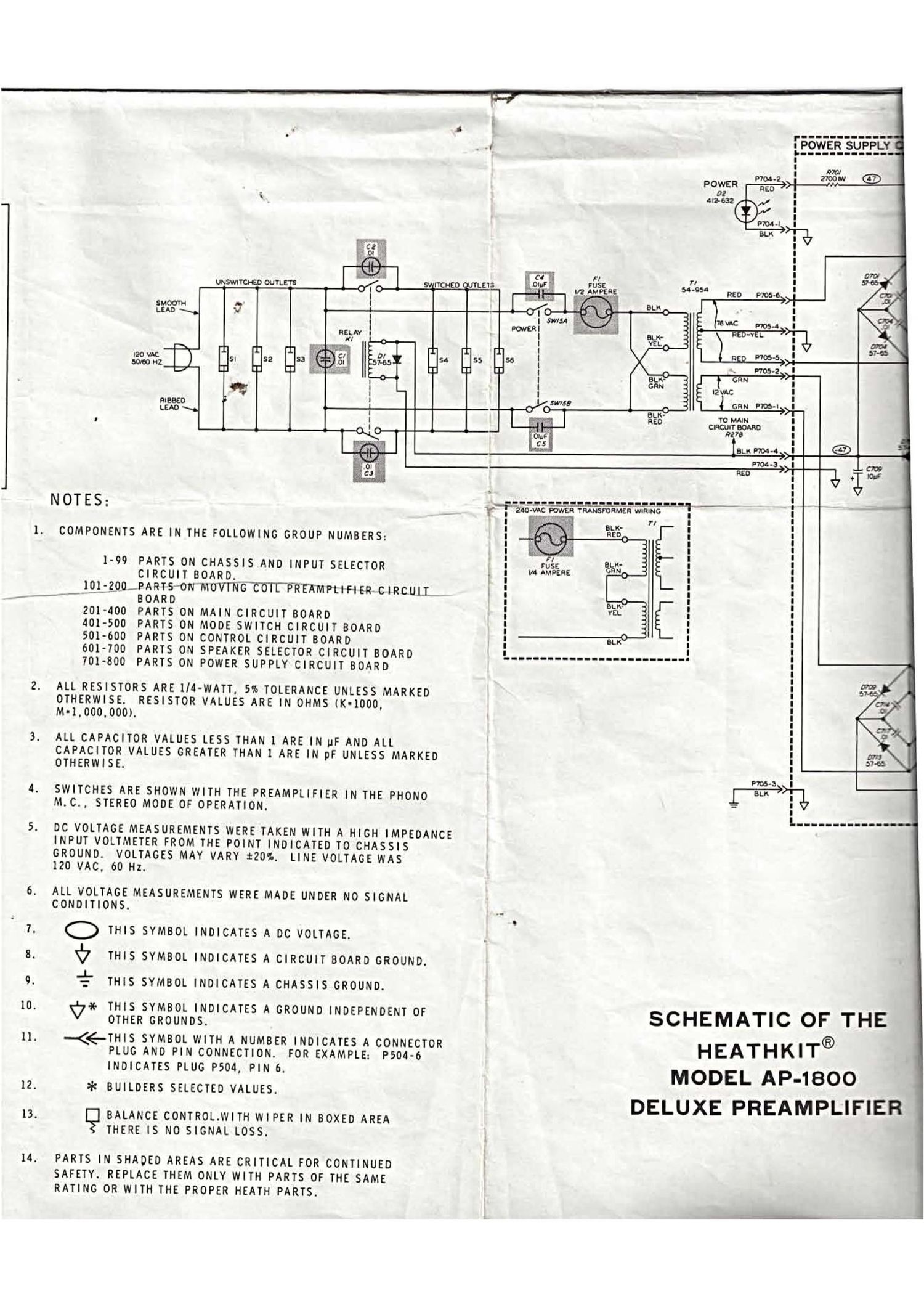 Heathkit AP 1800 Schematic