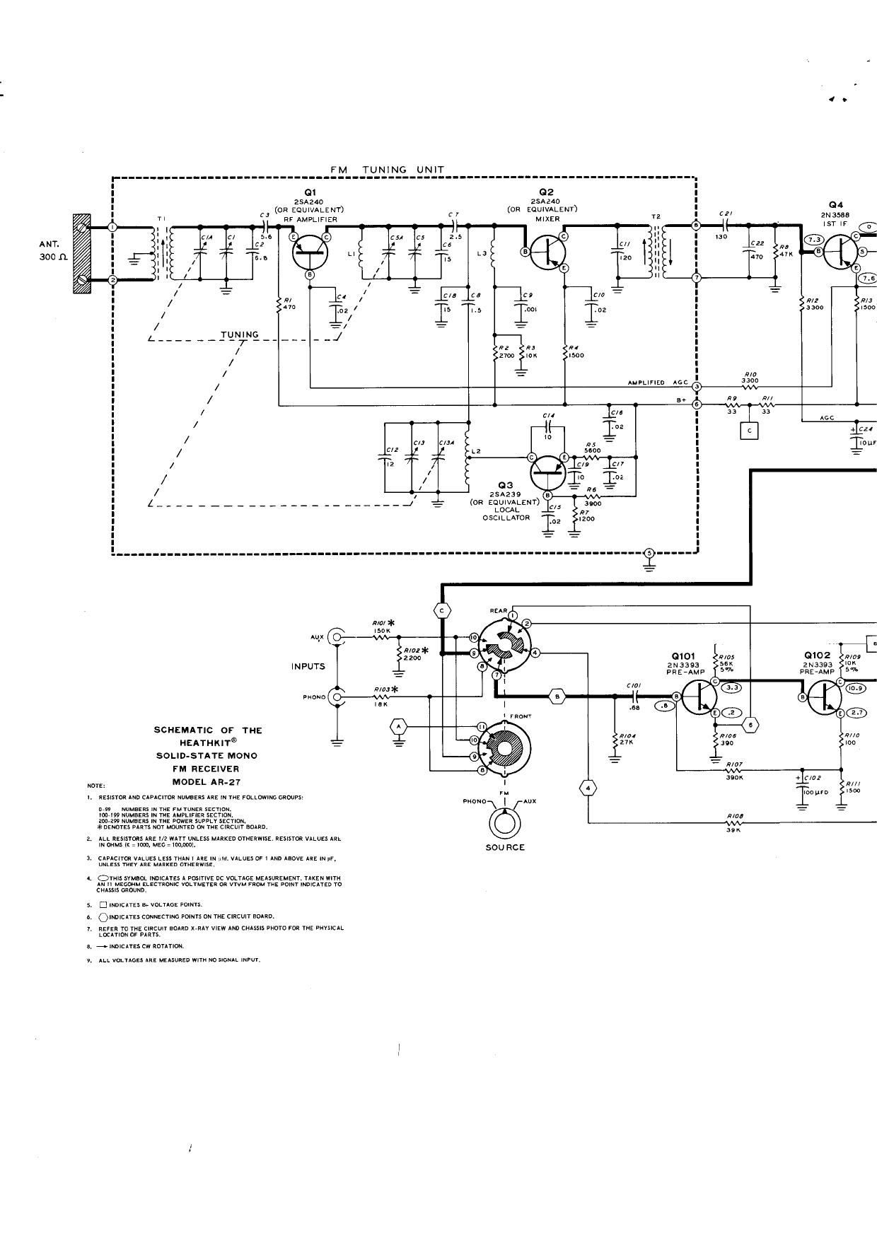 Heathkit AR 27 Schematic