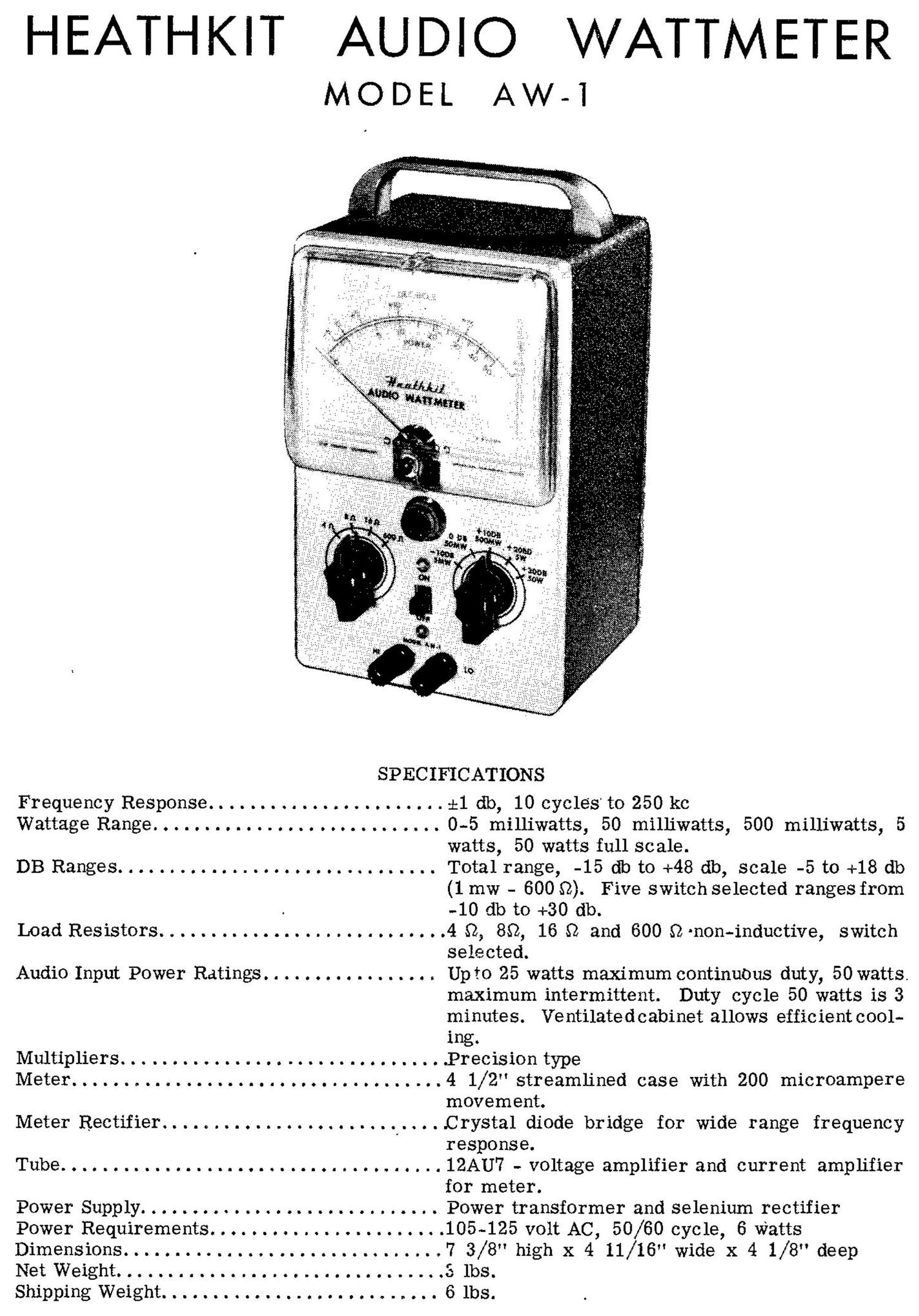 Heathkit AW 1 Schematic