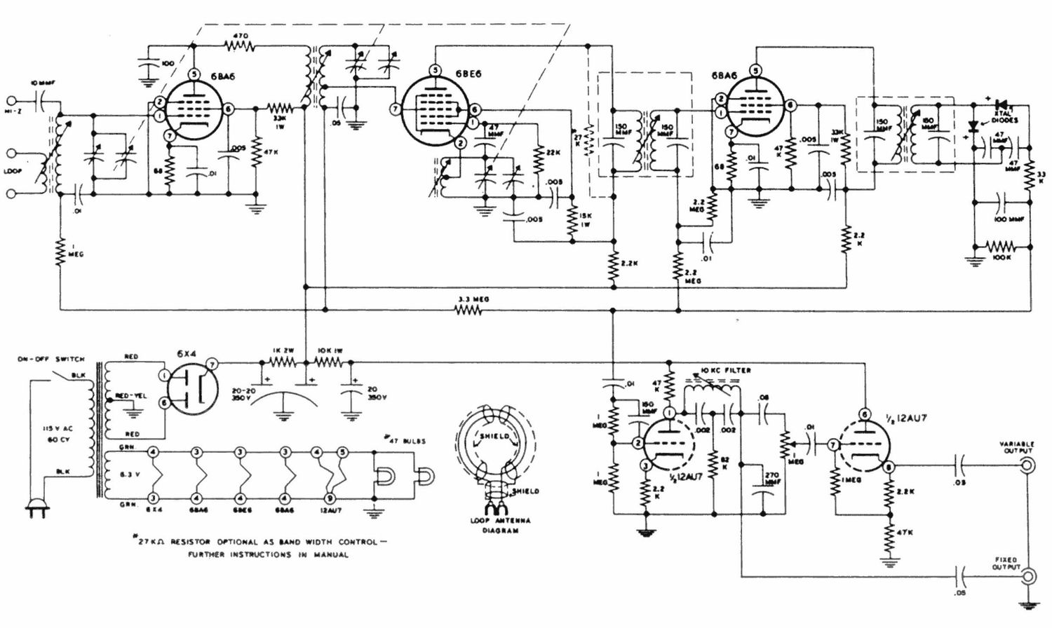 Heathkit BC 1A Schematic