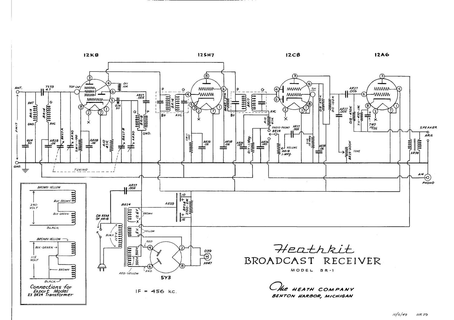 Heathkit BR 1 Schematic