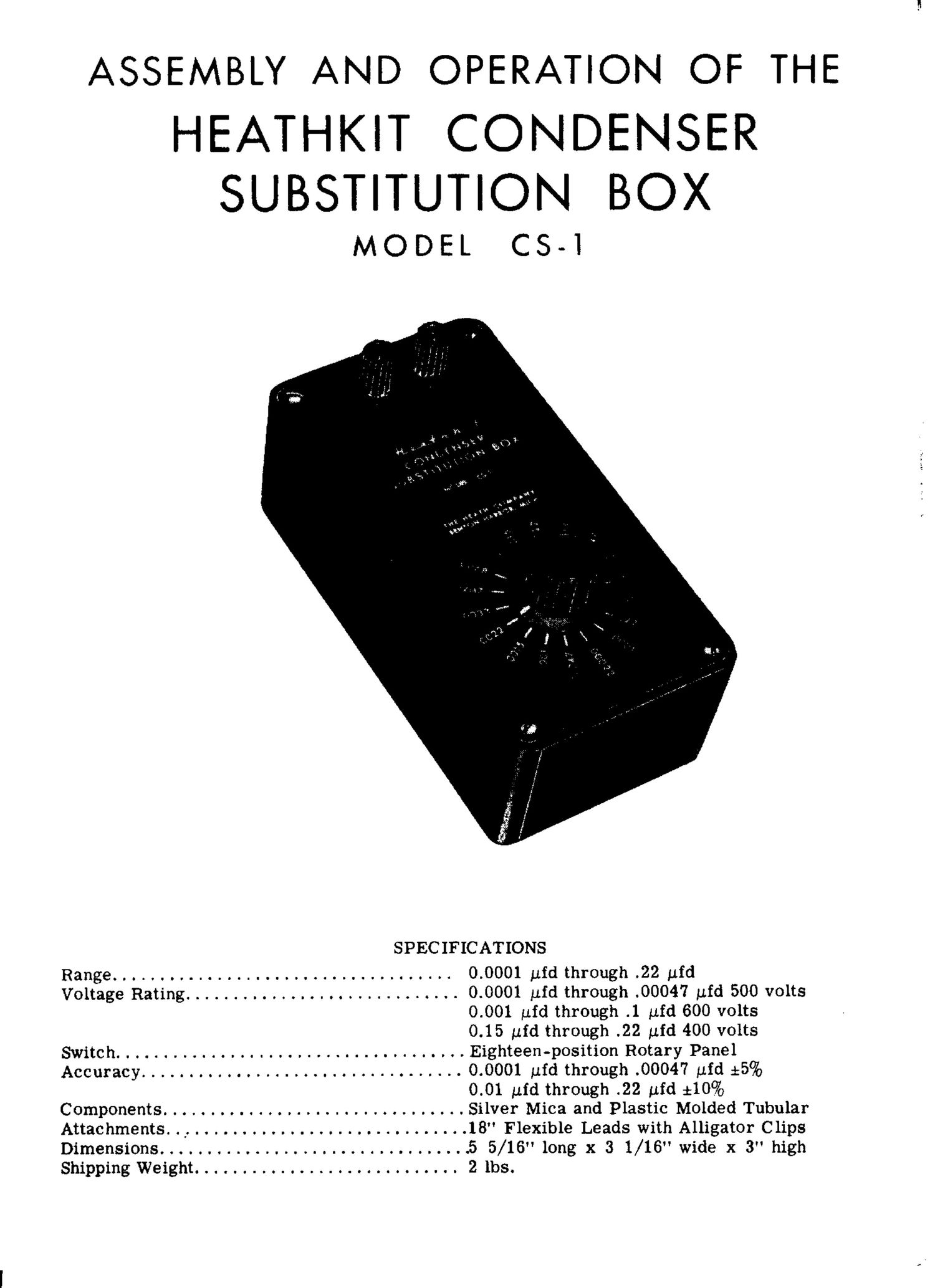 Heathkit CS 1 Assembly Manual