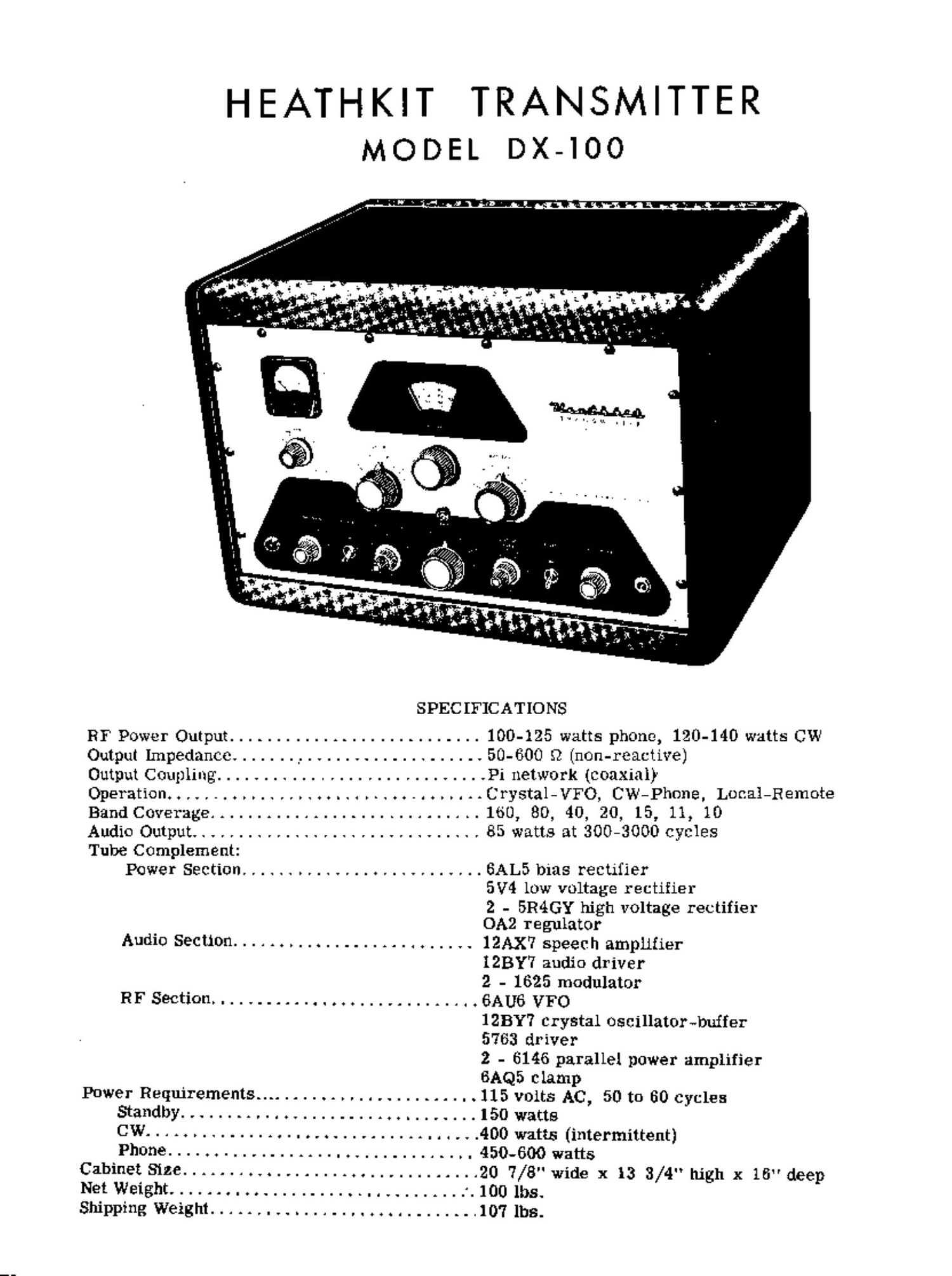 Heathkit DX 100 Assembly Manual