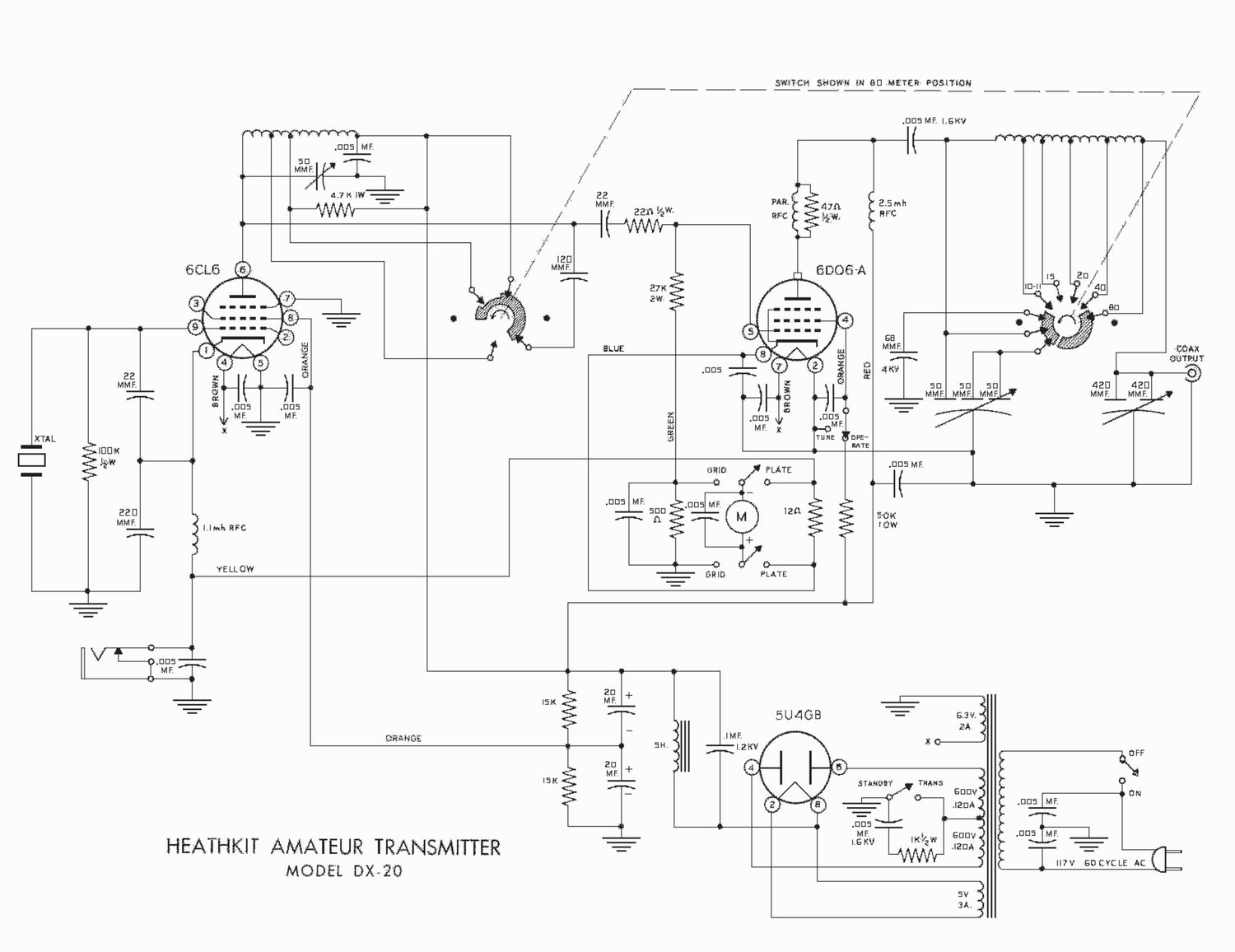 Heathkit DX 20 Schematic