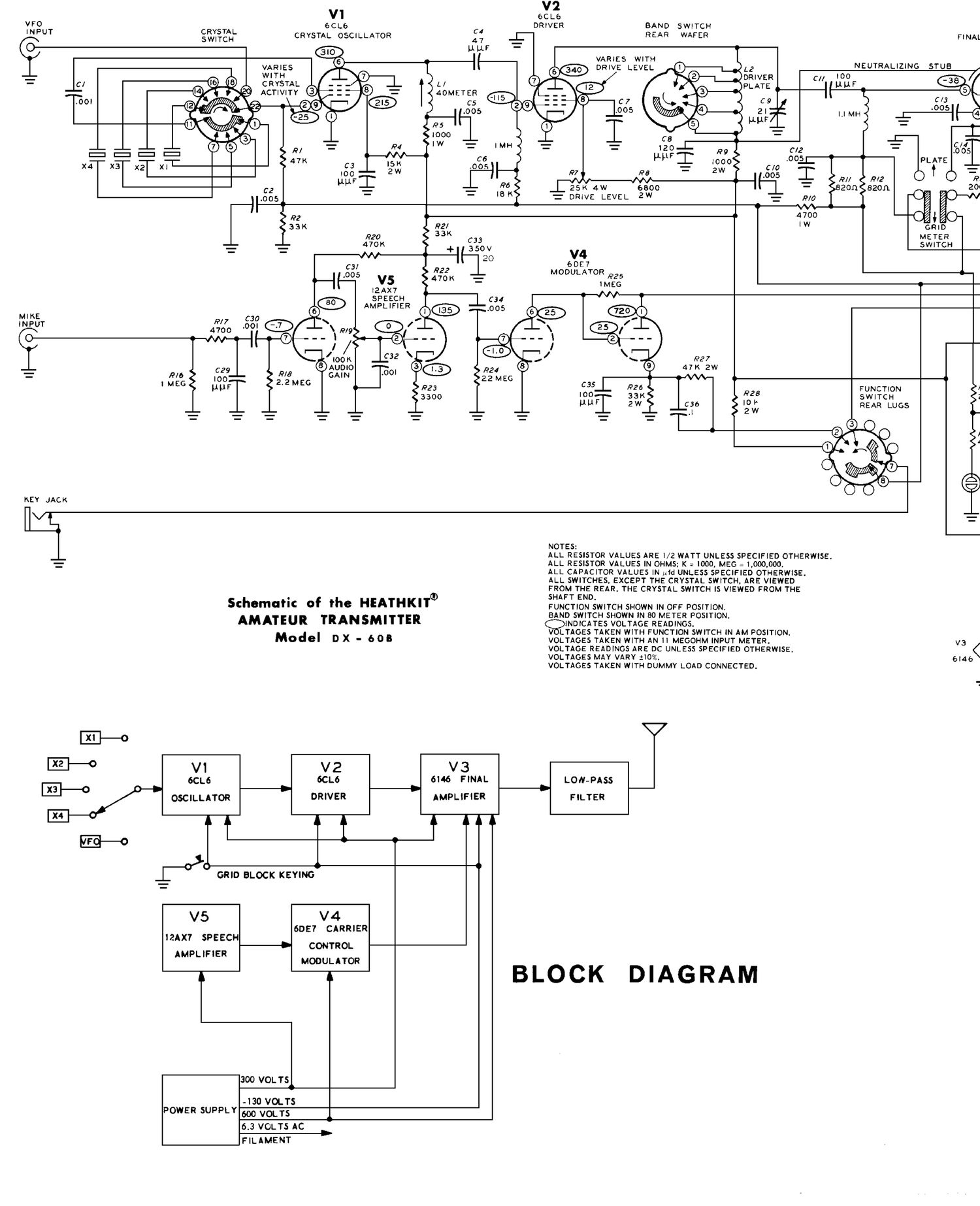 Heathkit DX 60B Schematic