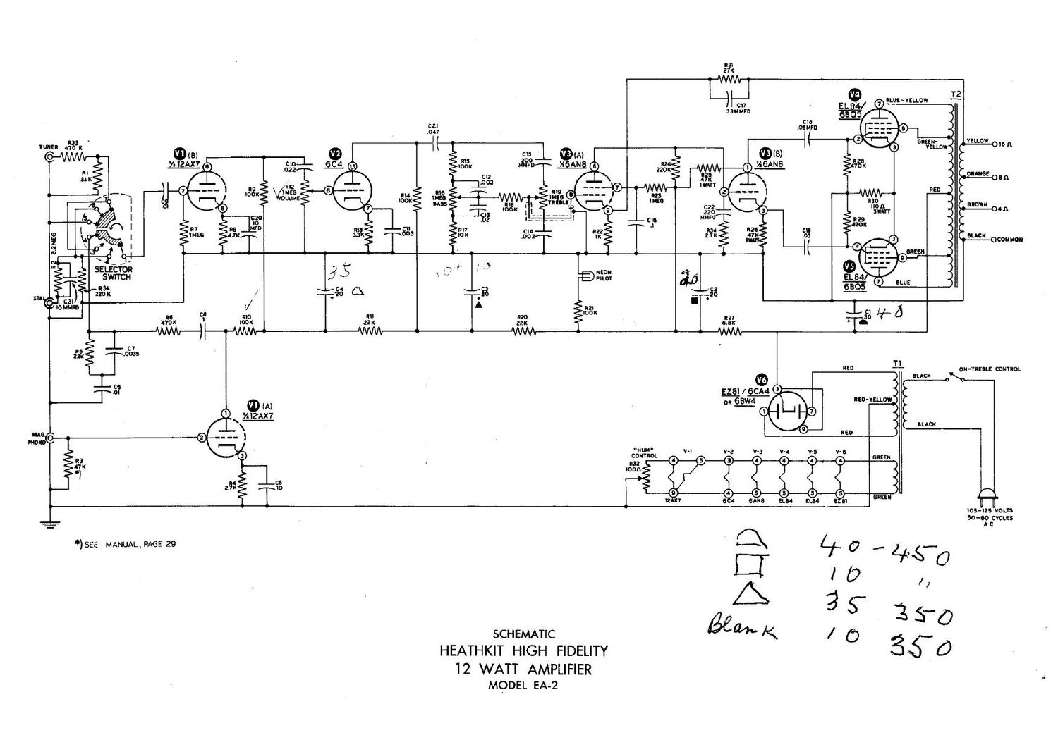 Heathkit EA 2 Schematic