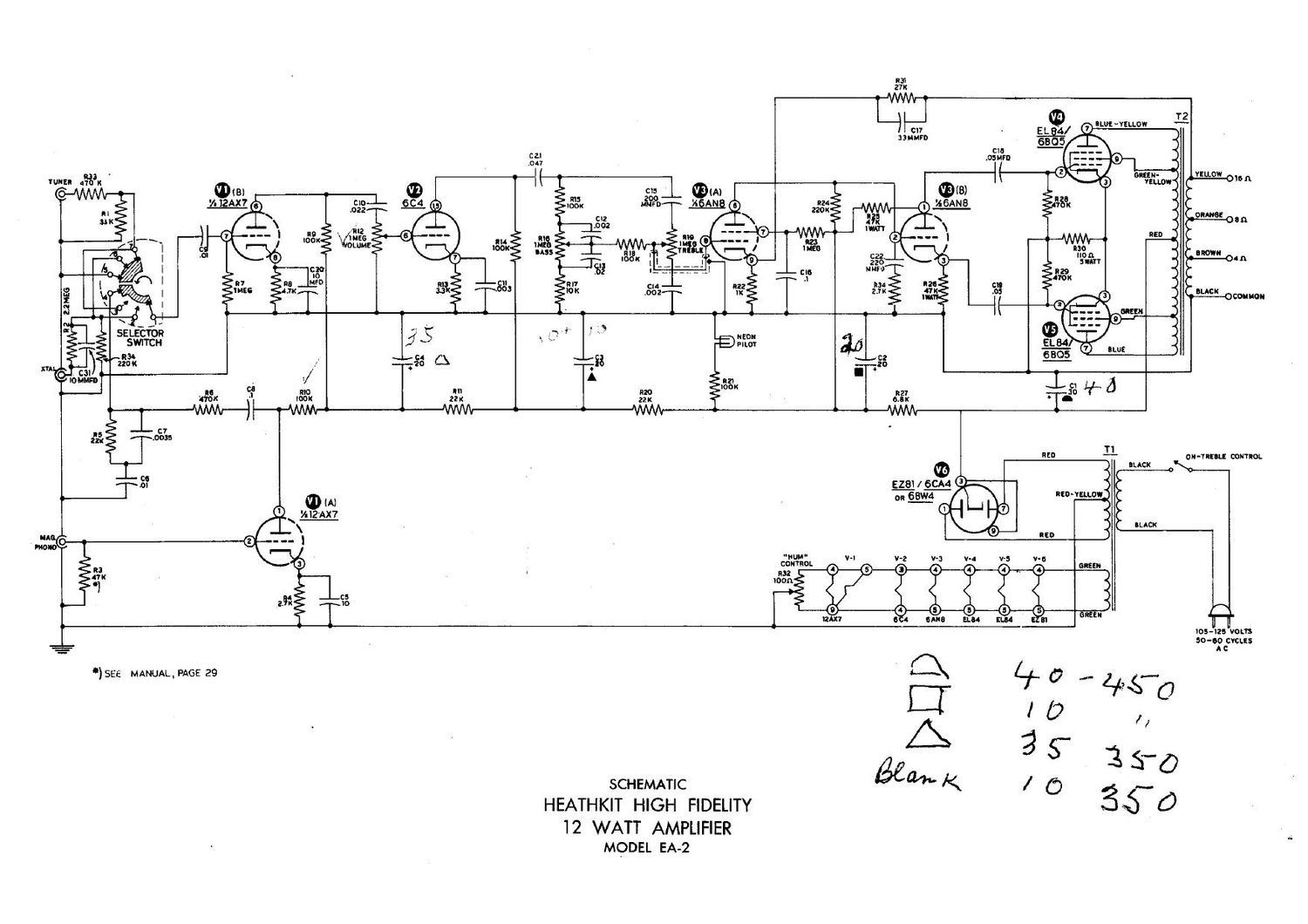 Heathkit EA 2 Schematic