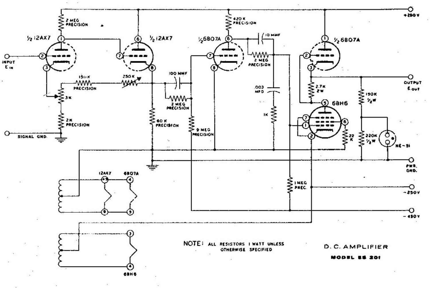 Heathkit ES 201 Schematic