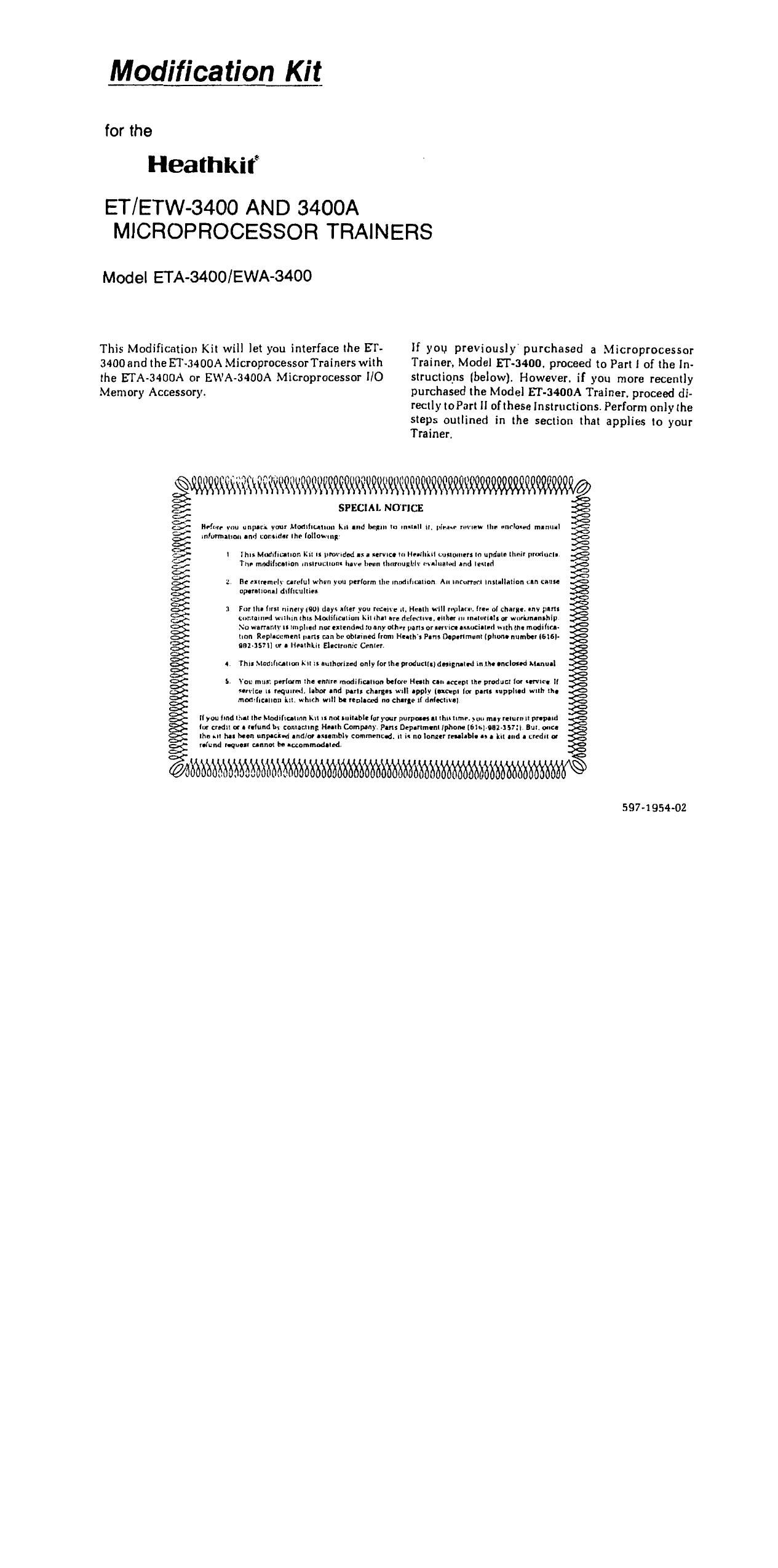 Heathkit ETW 3400 Manual